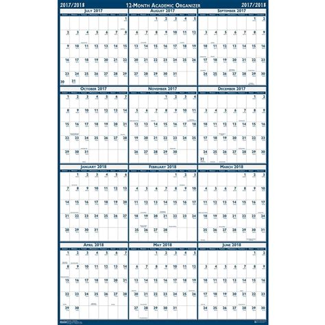 July To June Wall Calendar